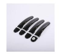 MTVTFECEWG Para Skoda Para YETI 2009 2010 2011 2012 2013 2014 2015 2016 2017 Cromo Negro Brillante Manija La Puerta Del Coche Cubre Pegatinas Accesorios (Black 1 keyhole)