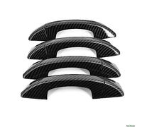 MTVTFECEWG Para VW Para Golf 6 MK6 Para Skoda Para SUPERB 2009 2010 2011 2012 2013 Patrón De Fibra De Carbono Chrome Car Side Door Handle Cover Bowl Trim (Handle)