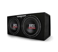 MTX Audio TNE212DV - Carcasa con ventilación para subwoofer dual de 12 pulgadas, color negro