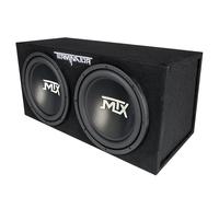 MTX Subwoofers duales de 12 pulgadas con carcasa cargada, potencia máxima de 1200 W, 400 W RMS, terminador, subwoofer de audio para coche y sistema de altavoces con sonido de graves profundos