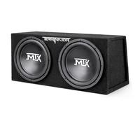 MTX Subwoofers duales de 12 pulgadas con carcasa cargada, potencia máxima de 1200 W, 400 W RMS, terminador, subwoofer de audio para coche y sistema de altavoces con sonido de graves profundos