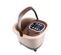 MU Bañera de masaje automática portátil / Calentador eléctrico Lavabo de pies Cinturón de lavado de barril profundo con drenaje - Pantalla LED - Fisioterapia de burbuja roja - para promover la circul