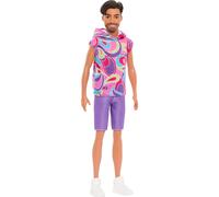 Mu eca Barbie Fashionistas Ken n. 227 con look inspirado en el look Totally Hair, morena con barba corta y cuerpo delgado, coleccionable del 65.