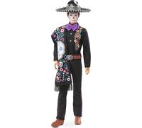 Mu eca Barbie Ken del D a de Muertos 2021 (12 pulgadas) con camisa bordada, sarape y sombrero con pintura facial de calavera, regalo para colecci