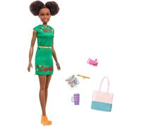 Mu eca Barbie Travel Nikki con orejas de gatito y cabello casta o con 5 accesorios