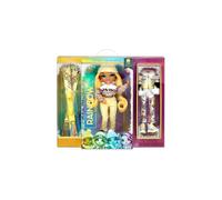 Mu eca de moda amarilla Rainbow High Winter Break Sunny Madison con set de juego, 2 conjuntos de dise ador, par de esqu s y accesorios.