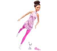 Mu eca de moda y accesorios Careers Fashion, morena con traje de patinaje rosa extra ble con patines de hielo y trofeo, HRG37