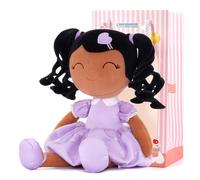 Mu eca de peluche Gloveleya Baby Doll Gifts, juguetes para ni as rizadas con amor, 16"""", piel bronceada morada
