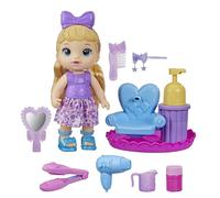 Mu eca de peluquer a Baby Alive Sudsy, cabello rubio, 12 pulgadas, silla de peluquer a, juguetes para 3 a os en adelante