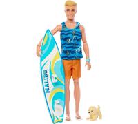 Mu eca Ken con tabla de surf articulada, mu eca Barbie Ken de playa rubia