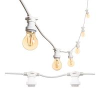 MU Guirnaldas Luces Exterior 100 Metros 100 Portalámparas Para Led E27 Blanco Cable Impermeable IP54 Extensible Hasta 1000W/100M Exterior Jardín Boda|100M, 100 Portalámparas, Blanco