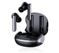 MU LIN Auriculares Bluetooth inalámbricos P60 Pro, sonido estéreo V5.4, impermeables IPX4, HIFI e intenso sonido bajo, ANC y ENC Noise Cancelling (negro)