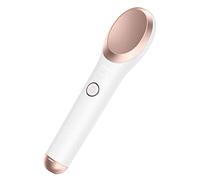 MU Masajeador de ojos, mini masaje de vibración recargable de doble cara Herramienta de belleza para terapia de frío y calor, masajeador de silicona activado por contacto