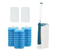 Mu Mianhua - Kit de cepillo de inodoro con soporte, sistema de limpieza de inodoros con cabezales de recarga desechables, 24 piezas