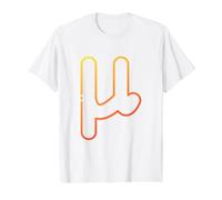 Mu minúscula - Duodécima Letra del Alfabeto Griego Camiseta gráfica económica, Hombre, Blanco, L