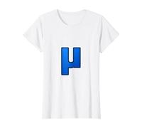 Mu minúscula - Duodécima Letra del Alfabeto Griego Camiseta gráfica económica, Mujer, Blanco, L