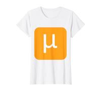 Mu minúscula - Duodécima Letra del Alfabeto Griego Camiseta gráfica económica, Mujer, Blanco, M