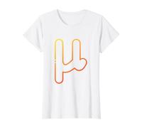 Mu minúscula - Duodécima Letra del Alfabeto Griego Camiseta gráfica económica, Mujer, Blanco, M