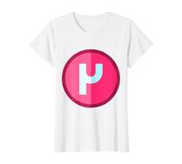 Mu minúscula - Duodécima Letra del Alfabeto Griego Camiseta gráfica económica, Mujer, Blanco, XL