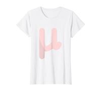 Mu minúscula - Duodécima Letra del Alfabeto Griego Camiseta gráfica económica, Mujer, Blanco, XL