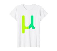 Mu minúscula - Duodécima Letra del Alfabeto Griego Camiseta gráfica económica, Mujer, Blanco, XS