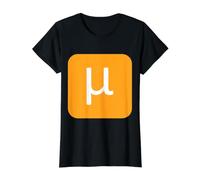 Mu minúscula - Duodécima Letra del Alfabeto Griego Camiseta gráfica económica, Mujer, Negro, L