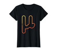 Mu minúscula - Duodécima Letra del Alfabeto Griego Camiseta gráfica económica, Mujer, Negro, M