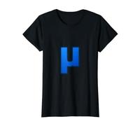 Mu minúscula - Duodécima Letra del Alfabeto Griego Camiseta gráfica económica, Mujer, Negro, S