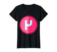 Mu minúscula - Duodécima Letra del Alfabeto Griego Camiseta gráfica económica, Mujer, Negro, S