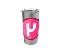 Mu minúscula - Duodécima letra del alfabeto griego Vaso térmico de acero inoxidable de doble pared