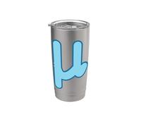 Mu minúscula - Duodécima letra del alfabeto griego Vaso térmico de acero inoxidable de doble pared