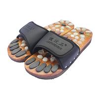 MU Portable Healthcare Natural Cobblestone Masaje de pies Zapatillas de masaje de guijarros Puntos de acupuntura plantar Zapatos, 45