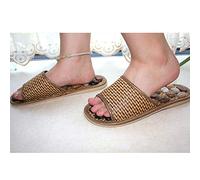 MU Zapatillas de masaje de guijarros portátiles, sandalias de reflexología de acupresión con zapatillas de masaje terapéutico de piedra natural masajeador de pies Shiatsu,42 ~ 43