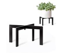 MUAEEOK Soporte para plantas de interior y exterior, soporte de metal para macetas de mediados de siglo, soporte moderno para plantas de ratán y flores, soportes bajos para plantas de 5 a 12 pulgadas
