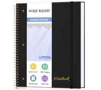 MUAHLIUB Cuaderno en espiral de papel rayado ancho de 8 x 10 1/2 pulgadas, cuaderno en espiral de 1 materia, páginas perforadas con 3 agujeros, ideal para la escuela, oficina, escritura, cuaderno de
