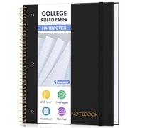 MUAHLIUB Cuaderno en espiral de papel rayado universitario de 8 x 10-1/2 pulgadas, cuaderno en espiral de 1 materia, páginas perforadas con 3 agujeros, ideal para la escuela, oficina, escritura