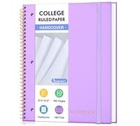 MUAHLIUB Cuaderno en espiral de papel rayado universitario de 8 x 10-1/2 pulgadas, cuaderno en espiral de 1 materia, páginas perforadas con 3 agujeros, ideal para la escuela, oficina, escritura