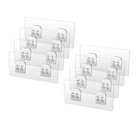muahmuah 8 ganchos adhesivos transparentes para estantes de ducha | ganchos adhesivos de repuesto, sin dejar rastros, para baño, estante de ducha.