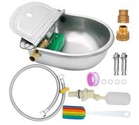 MUALROUS 9 in 1 Bebedero Automático para Ganado para Perros, Dispensador de Agua de Acero Inoxidable para Coche para Exteriores para Perros Vacas Caballos Burros Pollo Mascotas Cabra