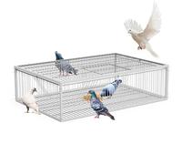 MUALROUS Trampa para palomas de 93 cm con diseño a prueba de escape, jaula para pájaros pequeños, plegable, entrada unidireccional, patio, jardín, granja, almacén, humana para gorrión y ratón