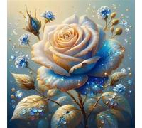 Muaor Diamond Painting Kit Completo Rosa Azul,5D Bricolaje Round Pintura de Diamante para adultos niños,Cristal Bordado Punto de Cruz painting para Decoración Hogar Regalo 30x30cm