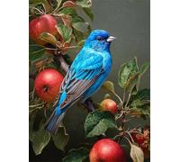 Muaor Paint by Numbers for Adults Frameless Birds Fruit Tree,Adult paint by numbers Canvas Kits 30x40cm,DIY Hand Painted Oil Painting Kit with 3 Brushes and Acrylic Paint,Home Decor