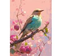 Muaor Paint by Numbers for Adults with Frame Fruit Birds Branch,Adult paint by numbers Canvas Kits 50x65cm,DIY Hand Painted Oil Painting Kit with 3 Brushes and Acrylic Paint,Home Decor