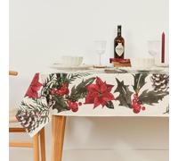 Muaré Mantel resinado Antimanchas Christmas Flowers 250 x 140 cm S9802188 - EAN: 8434563382327