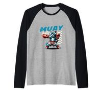 Muay Kitty - Funny Boxing Cat Artes Marciales Camiseta Manga Raglan