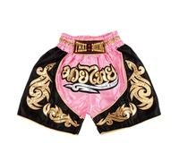 MUAY NATION Pantalones Cortos de Muay Thai para Niños (2 Años - 12 Años) Niñas Niños Pantalones de Boxeo para Kickboxing MMA Artes Marciales (FR/ES, Edad, 2 años, 3 años, Regular, Rosa)
