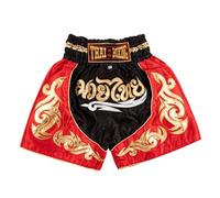 MUAY NATION Pantalones Cortos de Muay Thai para Niños (2 Años - 12 Años) Niñas Niños Pantalones de Boxeo para Kickboxing MMA Artes Marciales (FR/ES, Edad, 9 años, 12 años, Regular, Negro)