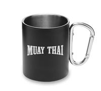Muay Thai Artes Marciales MMA Taza Metal Mosquetón Asa Taza Camping