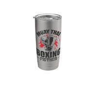 Muay Thai Boxeador Luchador Maestro de Combinaciones Vaso térmico de acero inoxidable de doble pared