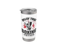 Muay Thai Boxeador Luchador Maestro de Combinaciones Vaso térmico de acero inoxidable de doble pared